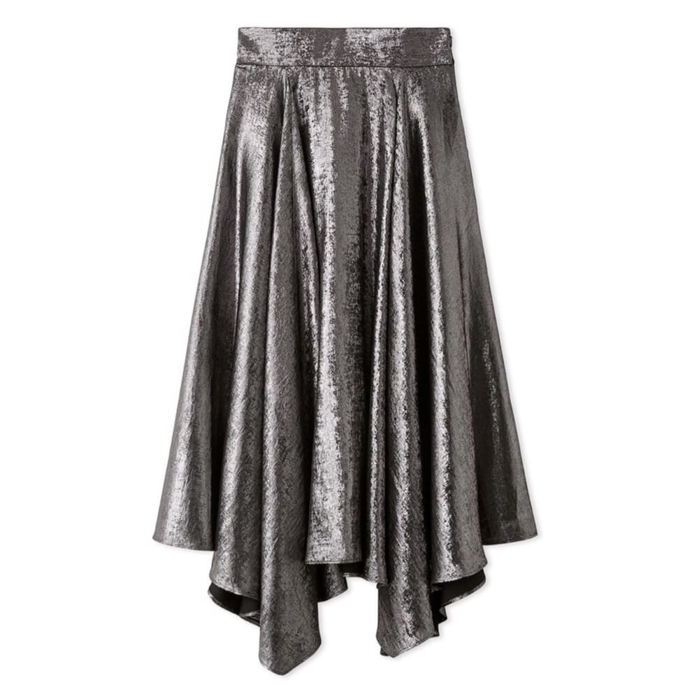 メタリックシフォンスカート BLK F