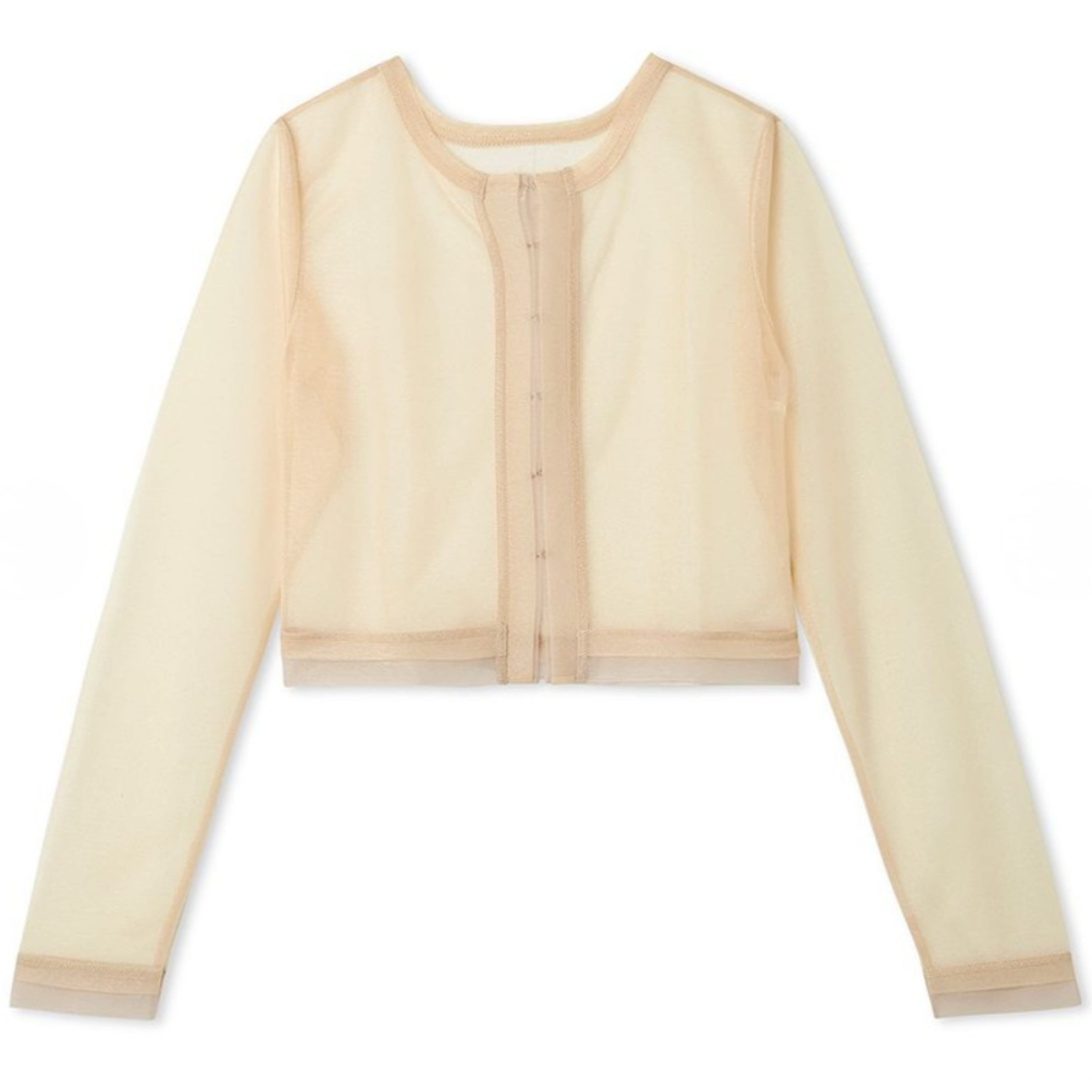 バイカラーシアーカーディガン BEG F