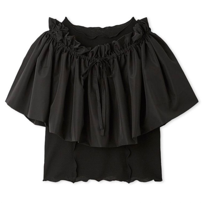 ペプラムパーツセットトップス BLK F