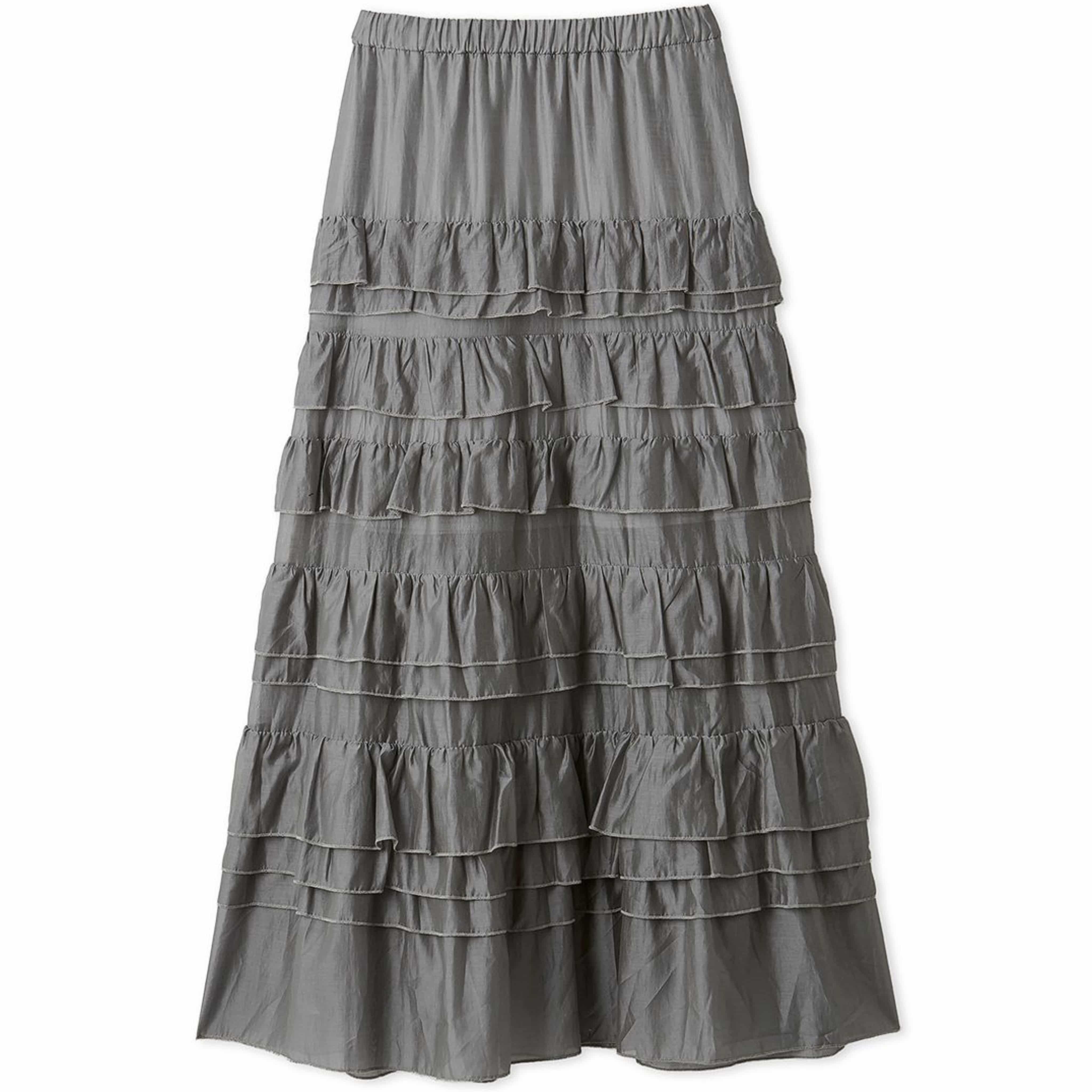 シアーフリルティアードスカート LGRY F
