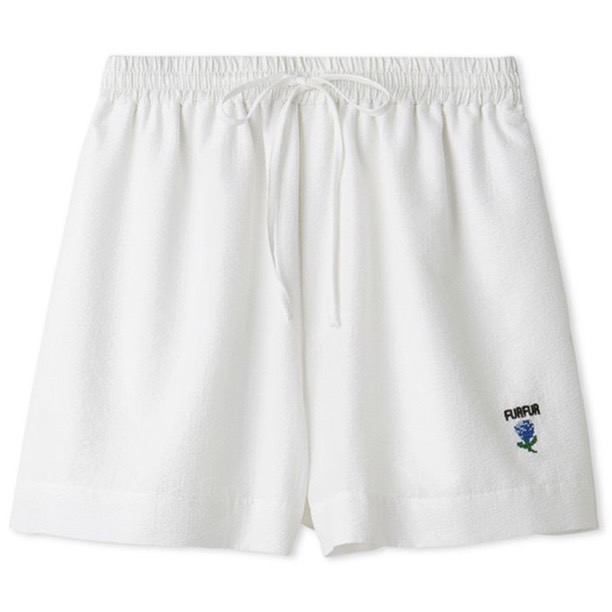 ローズ刺繍ショートパンツ WHT F