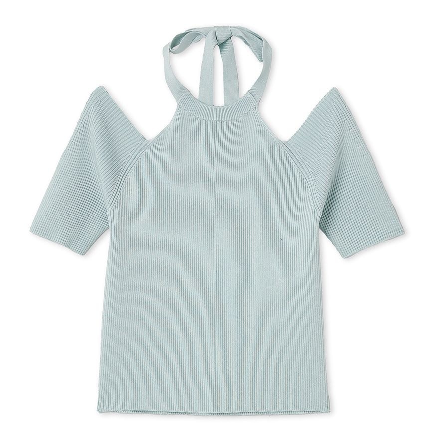 カットアウトリブプルオーバー LBLU F