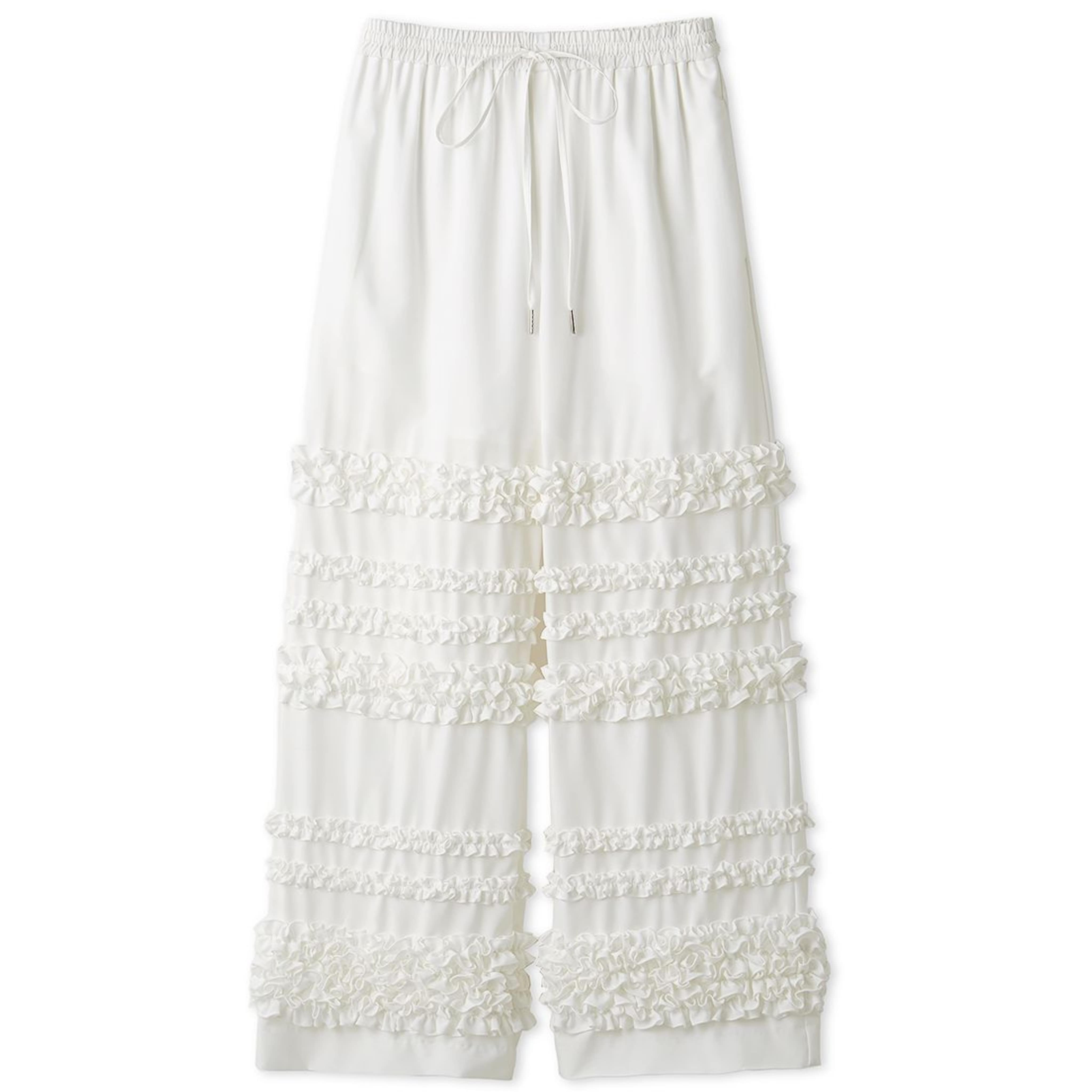 スラックス風フリルパンツ OWHT F