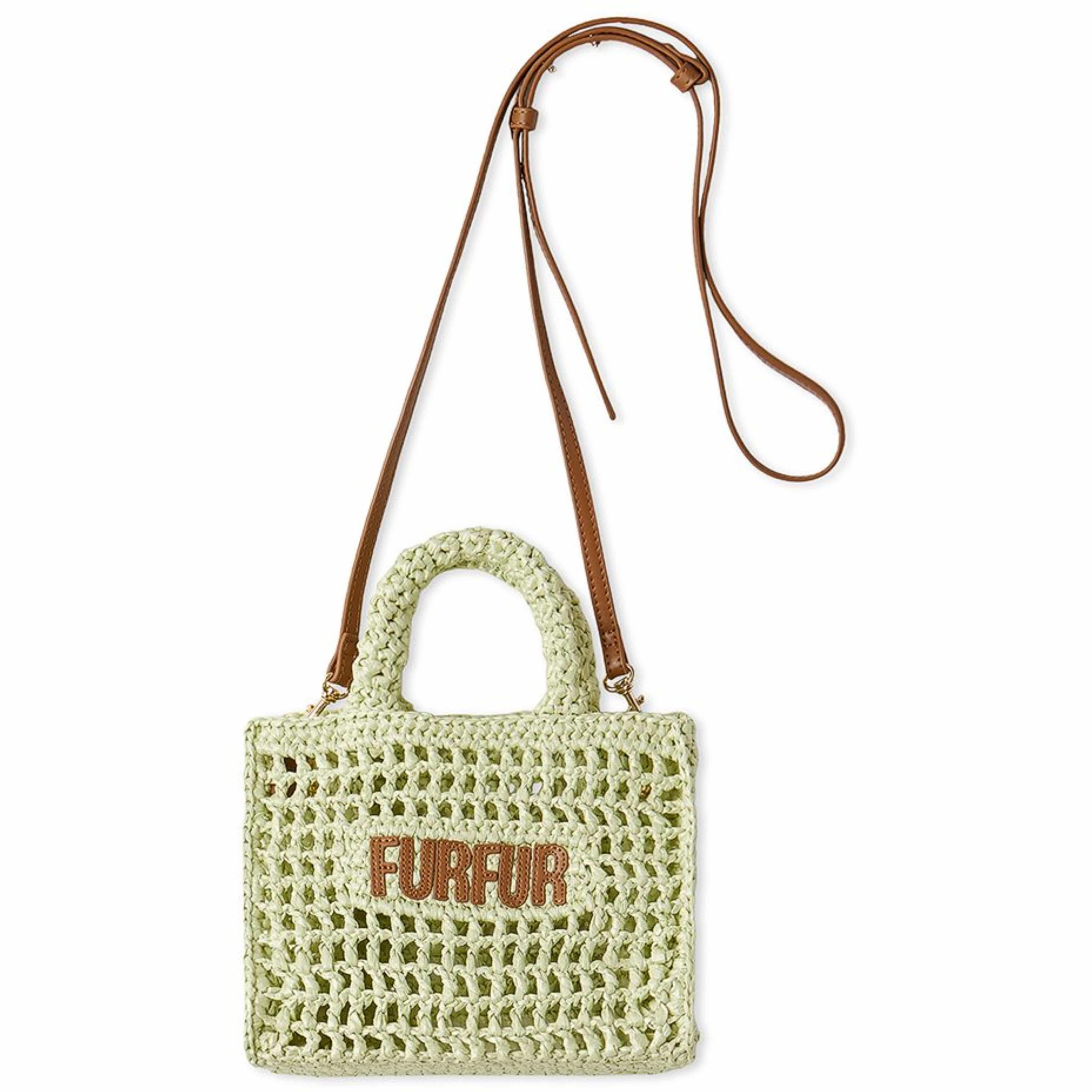 ラフィアロゴトートバッグ MNT F