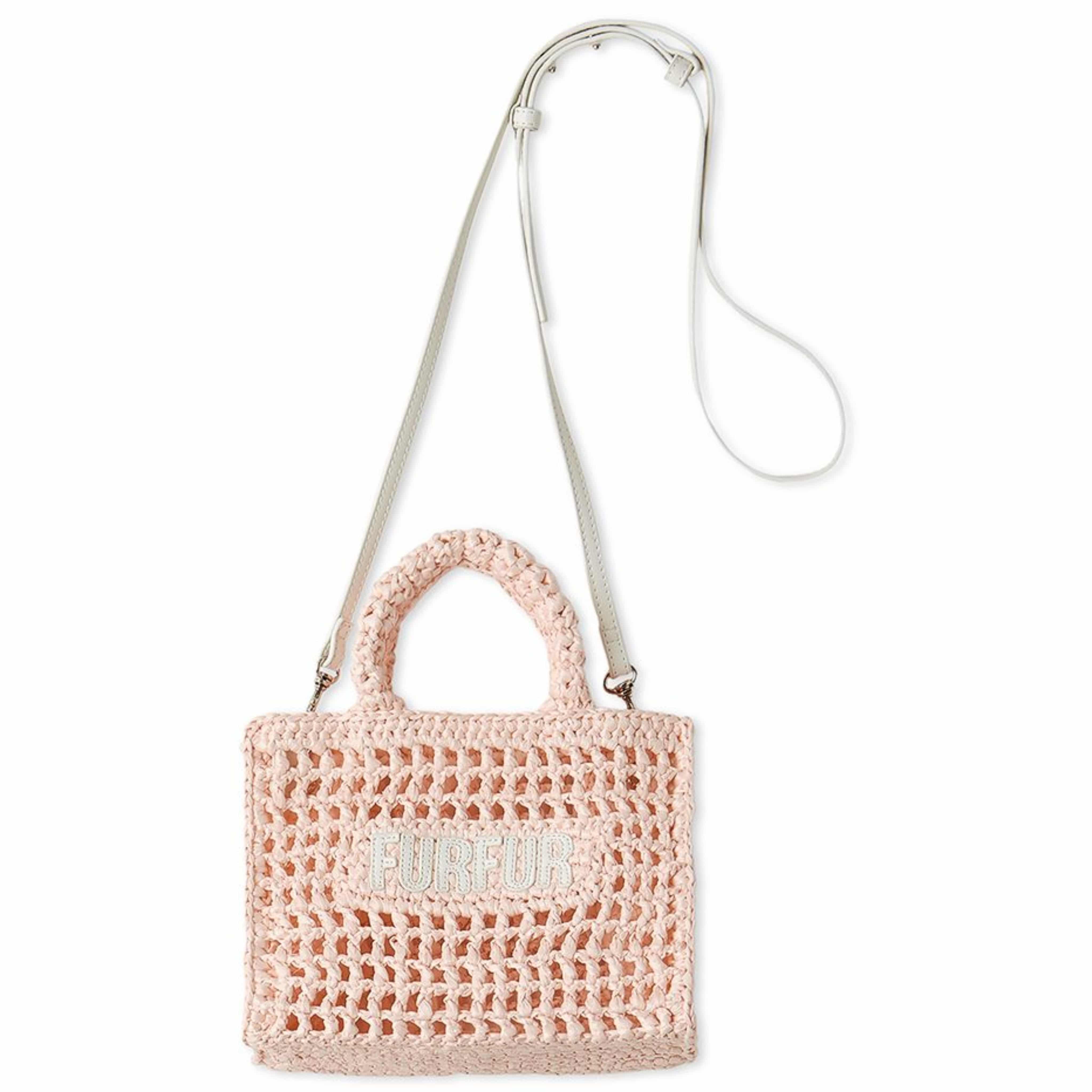 ラフィアロゴトートバッグ PNK F