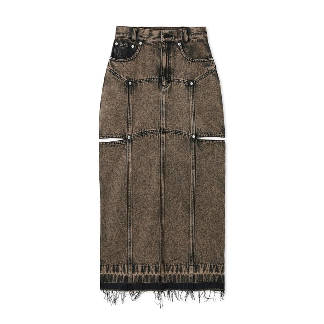 パネル切り替えデニムスカート BRW F