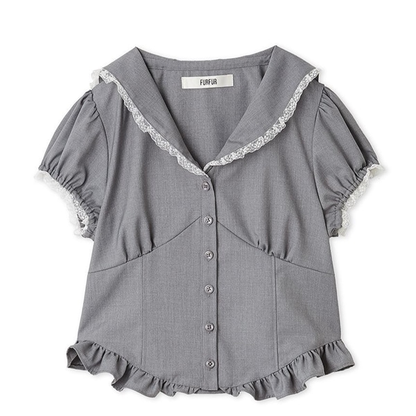 セーラーカラーブラウス GRY F