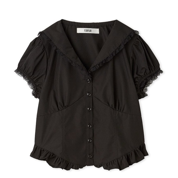 セーラーカラーブラウス BLK F
