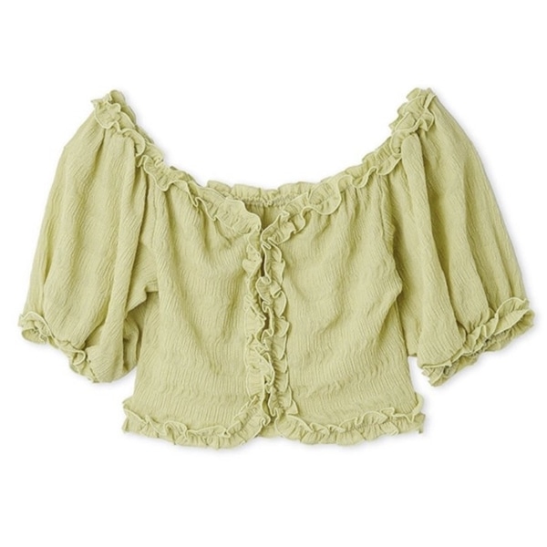 フリルカットブラウス LIME F