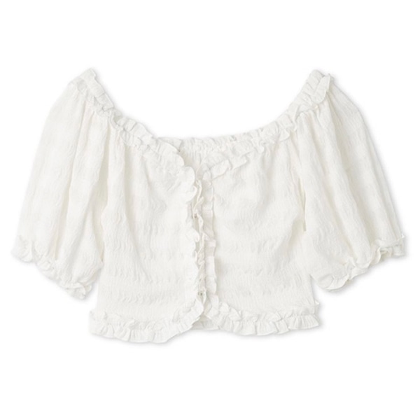 フリルカットブラウス WHT F