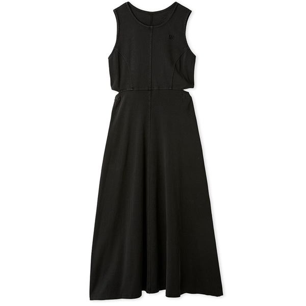 ピグメントロゴ刺繍ワンピース BLK F