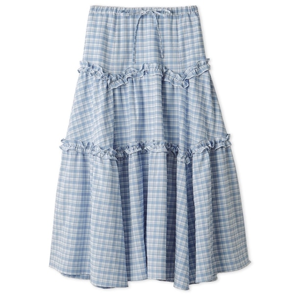 フレアデザインスカート LBLU F