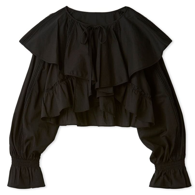 フリルボレロブラウス BLK F