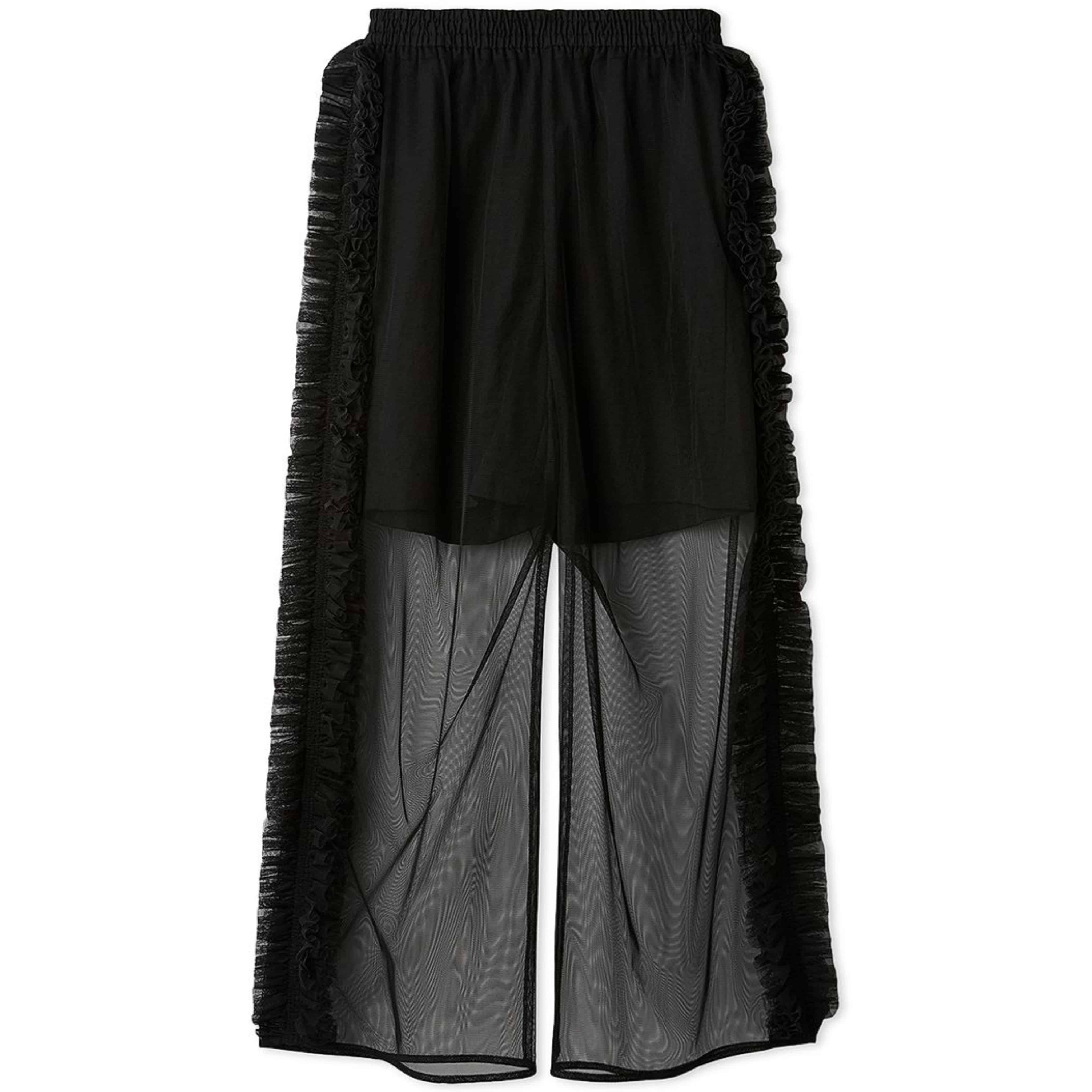 チュールフリルレイヤードパンツ BLK F