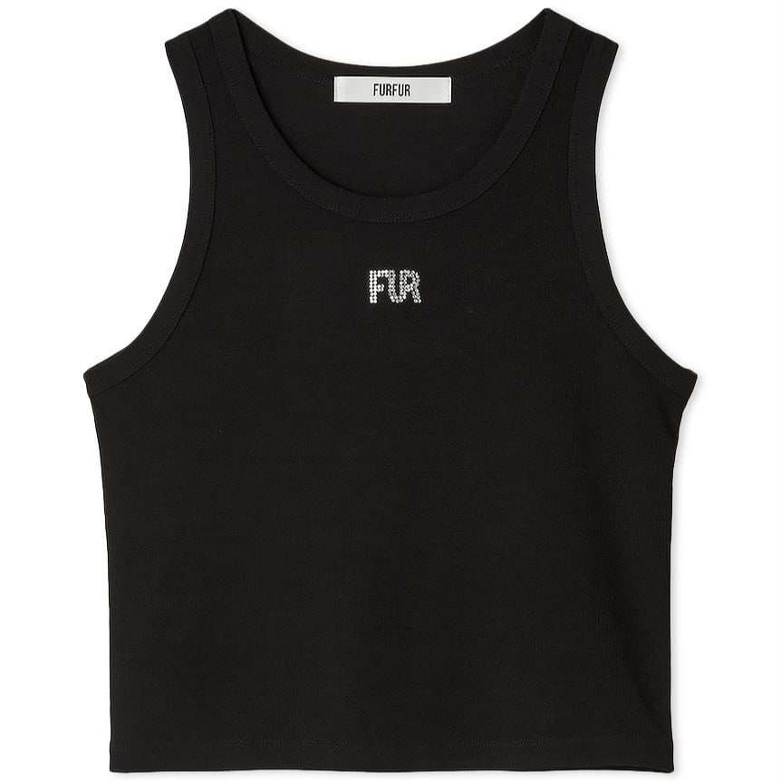 クリスタルロゴタンクトップ BLK F