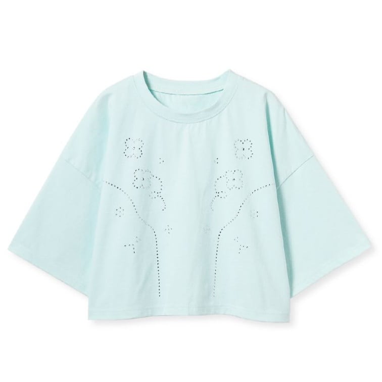 ビジューデザインTシャツ LBLU F