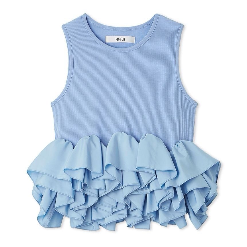 ペプラムカットトップス BLU F