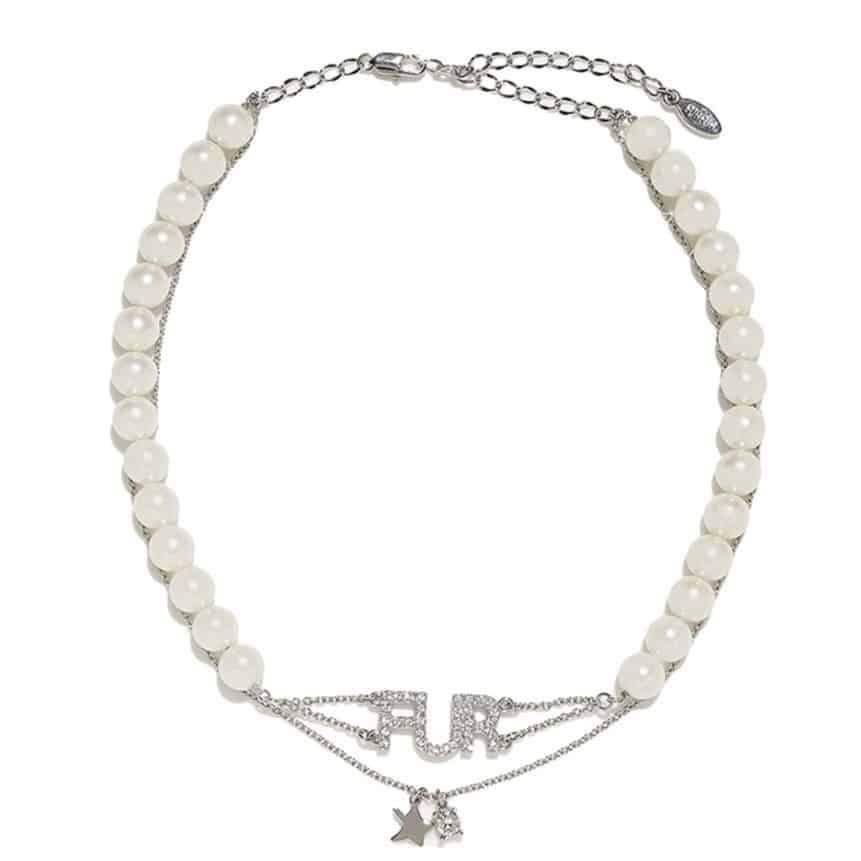 ロゴパールネックレス SLV F