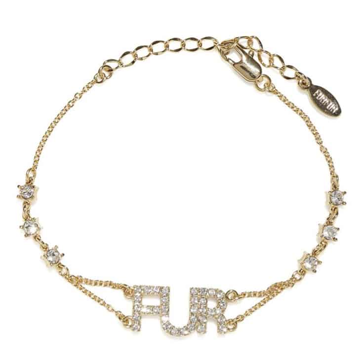 ロゴビジューブレスレット GLD F