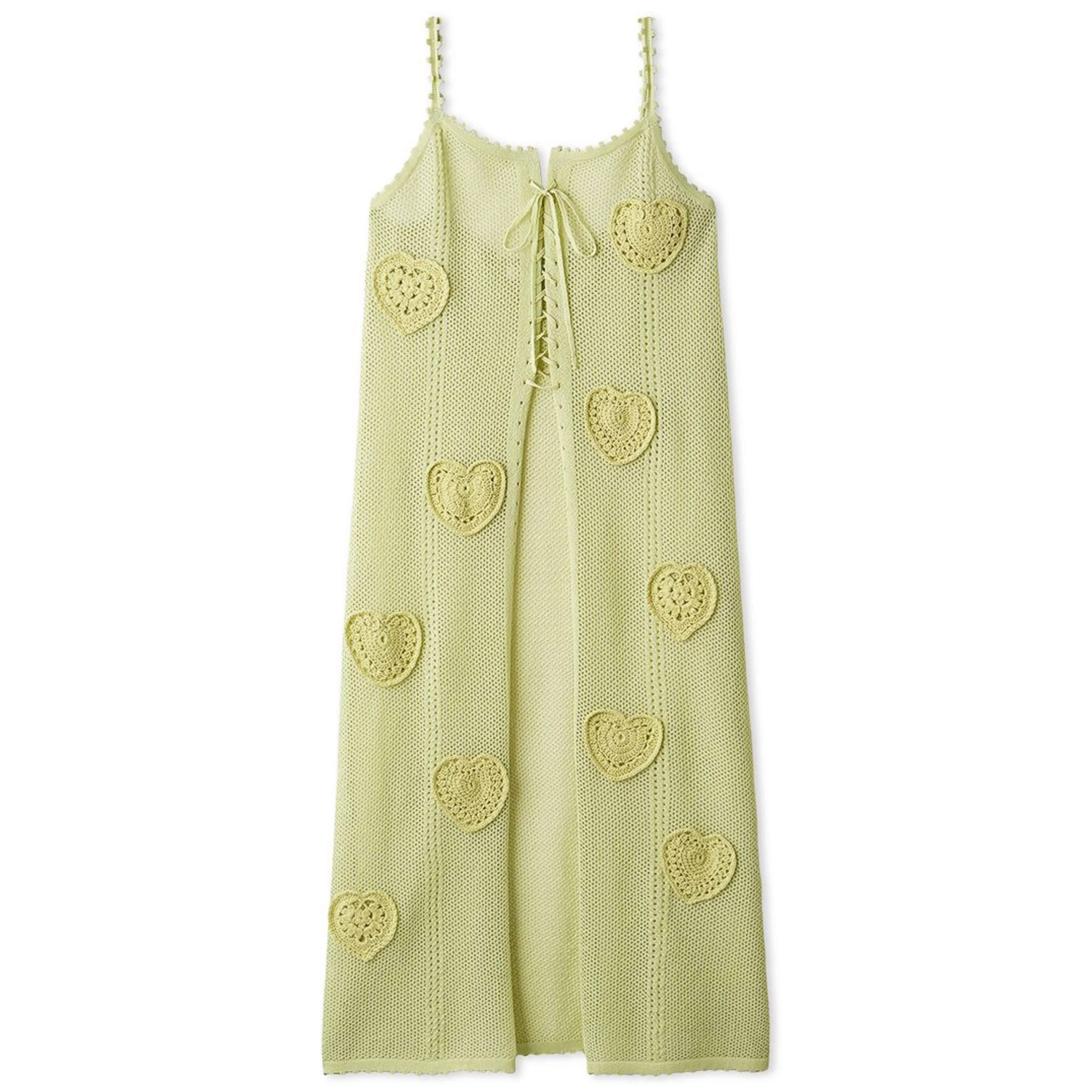 ハートクロシェキャミワンピース LIME F
