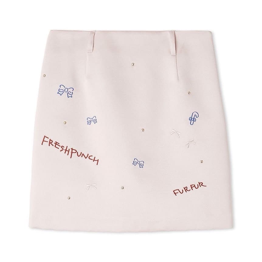 FRESH PUNCH　刺繍スカート PNK F