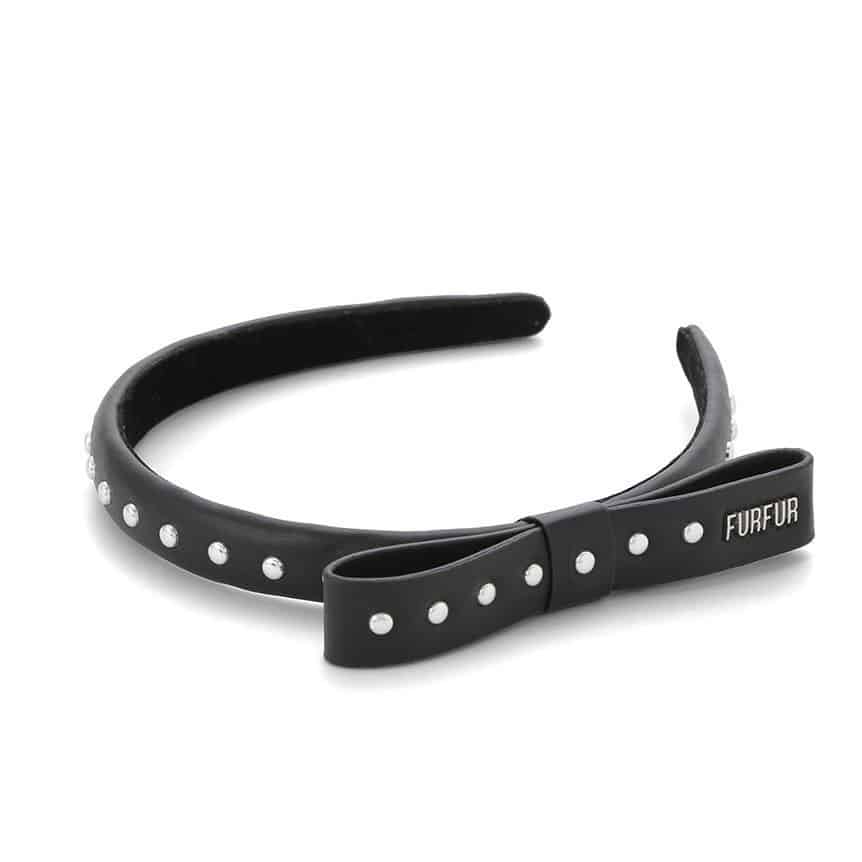 スタッズリボンカチューシャ BLK F