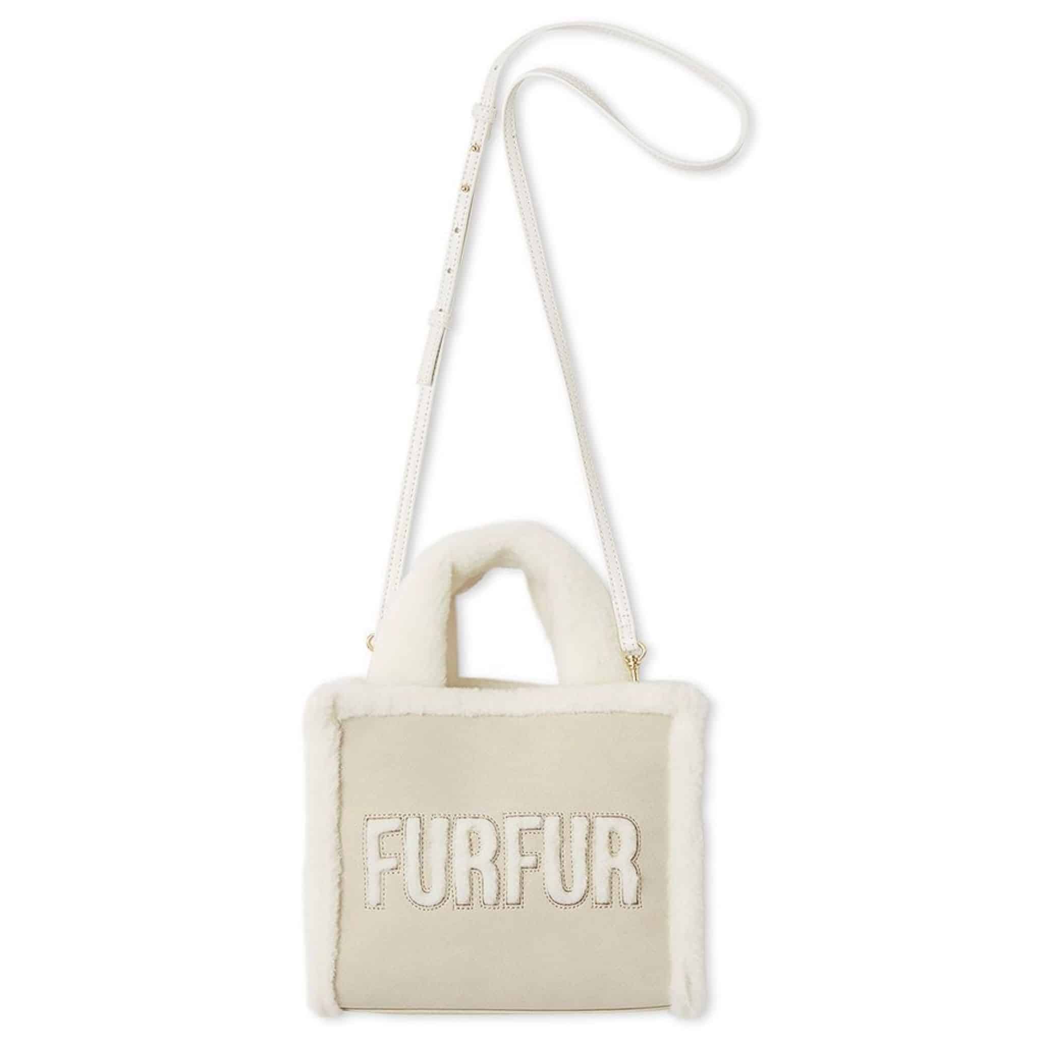 FURFUR ムートンロゴトートバッグ IVR アイボリー 完売品 FURFUR ムートンロゴトートバッグ IVR アイボリー ファーファー