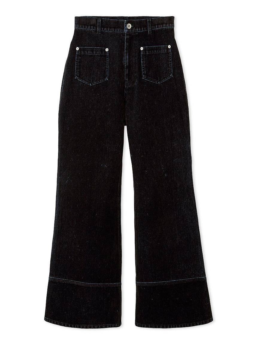 ヴィンテージライクフレアパンツ BLK F