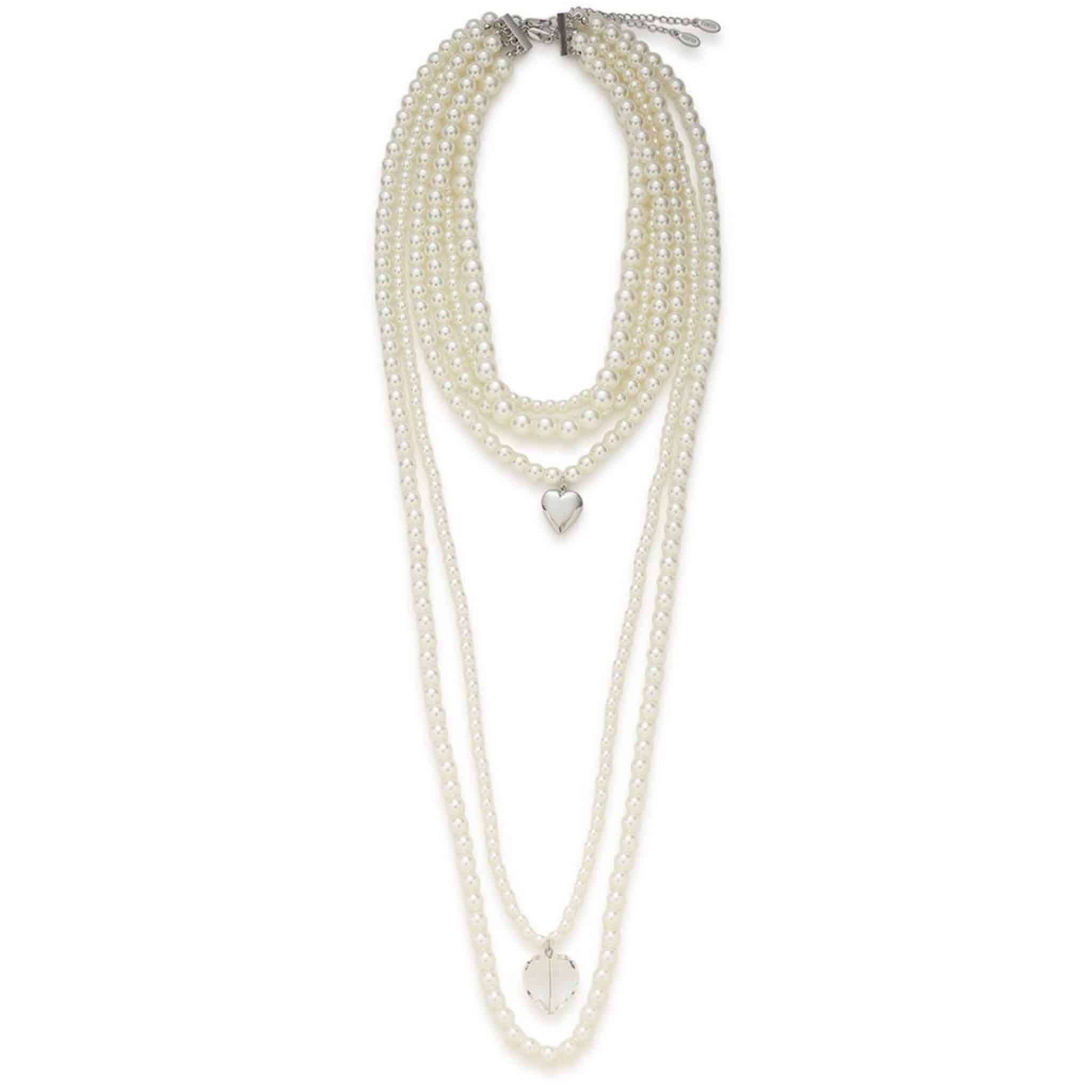 ボリュームレイヤードパールネックレス WHT F