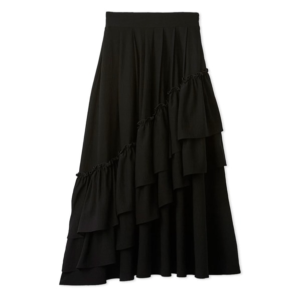 ランダムボリュームタフタスカート BLK F
