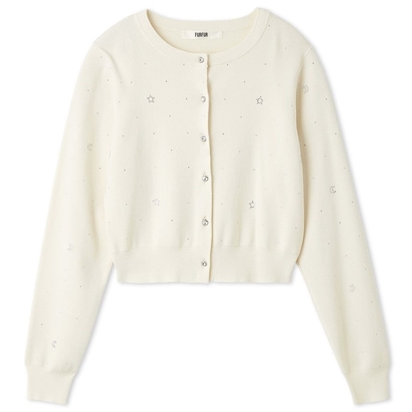 Twilightモチーフクルーネックカーディガン WHT F