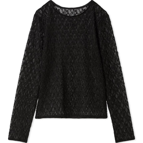 レースカットソープルオーバー BLK F