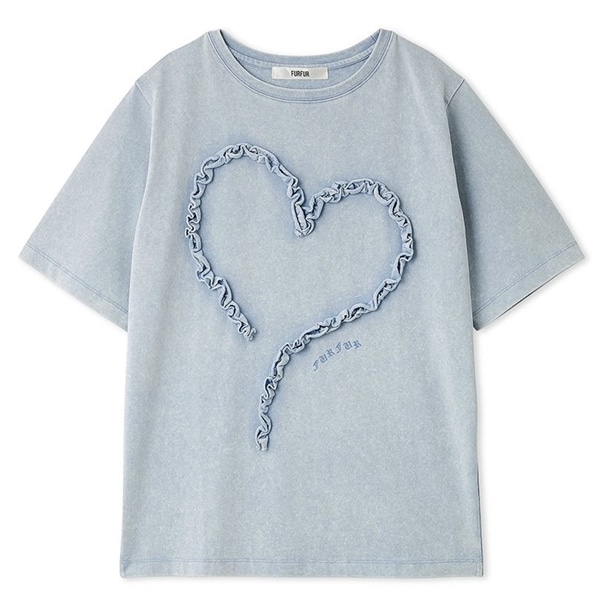 フリルハートモチーフTシャツ BLU F