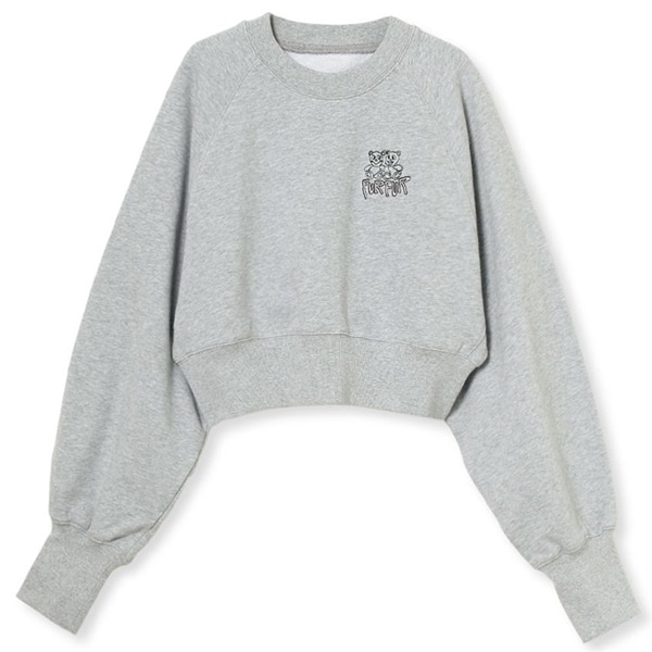 ファニーモチーフ刺繍スウェット GRY F