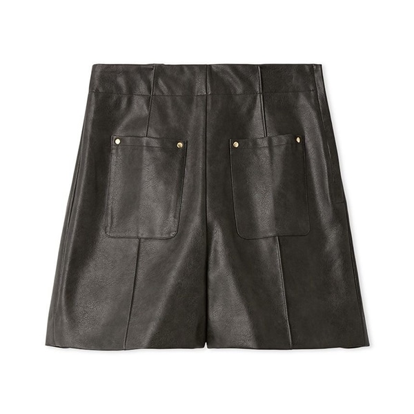 レザーライクショートパンツ BLK F