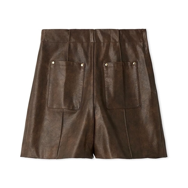 レザーライクショートパンツ BRW F