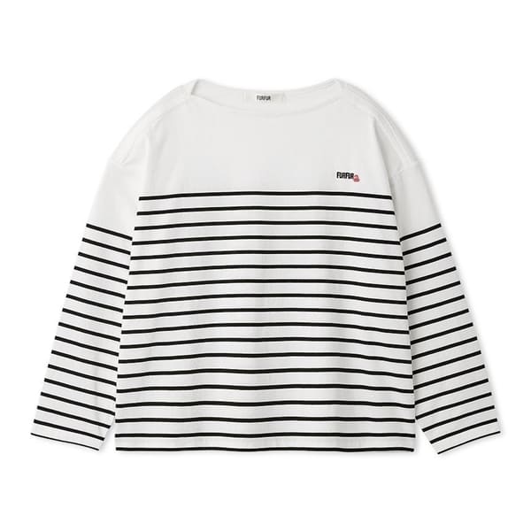 バスクボーダーロングスリーブTシャツ WHT F