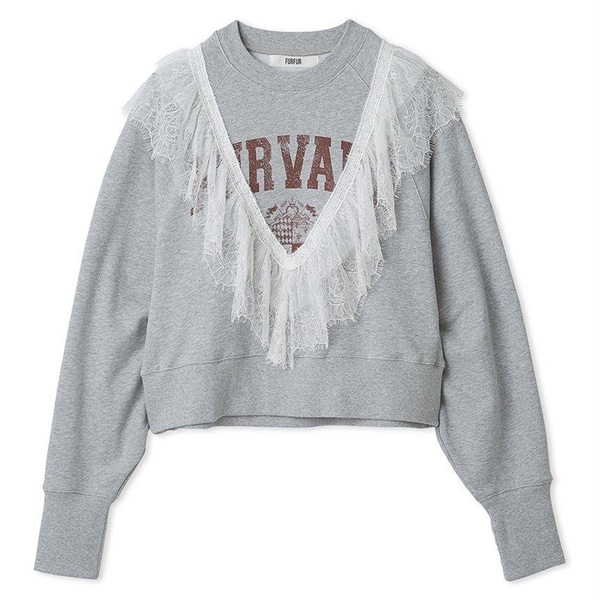 リメイクデザインフリルスウェット GRY F
