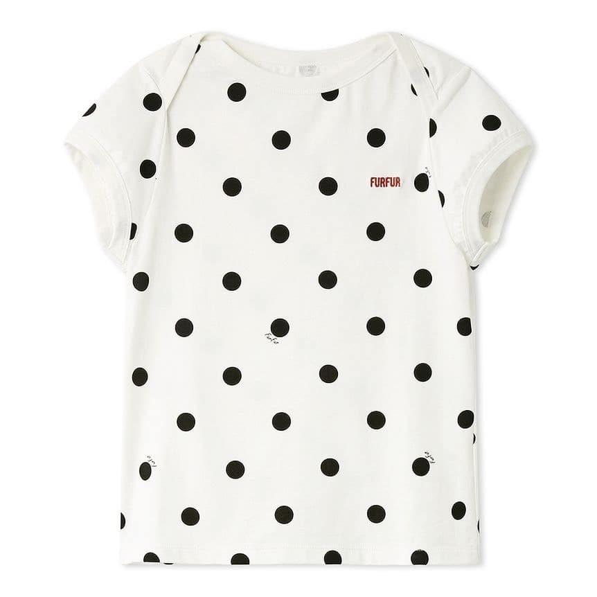 ポルカドットコンパクトTシャツ WHT F
