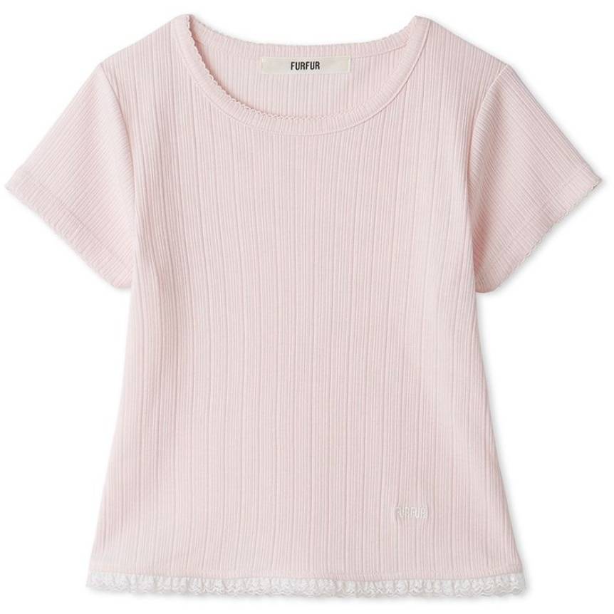 フリルヘムコンパクトTシャツ PNK F