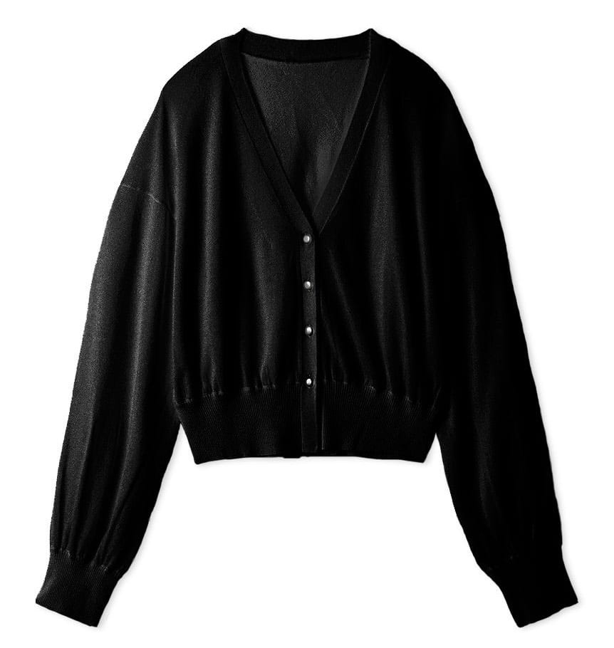 シアーカーディガン BLK F
