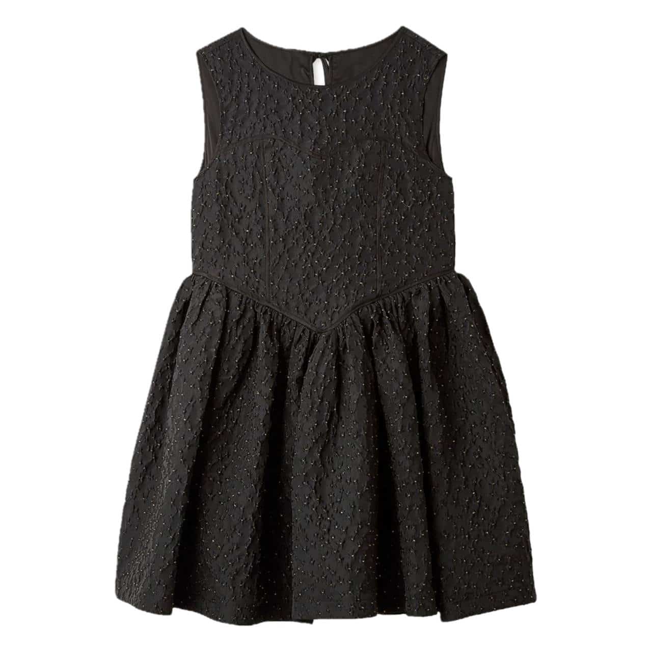 フラワージャガードミニドレス BLK F