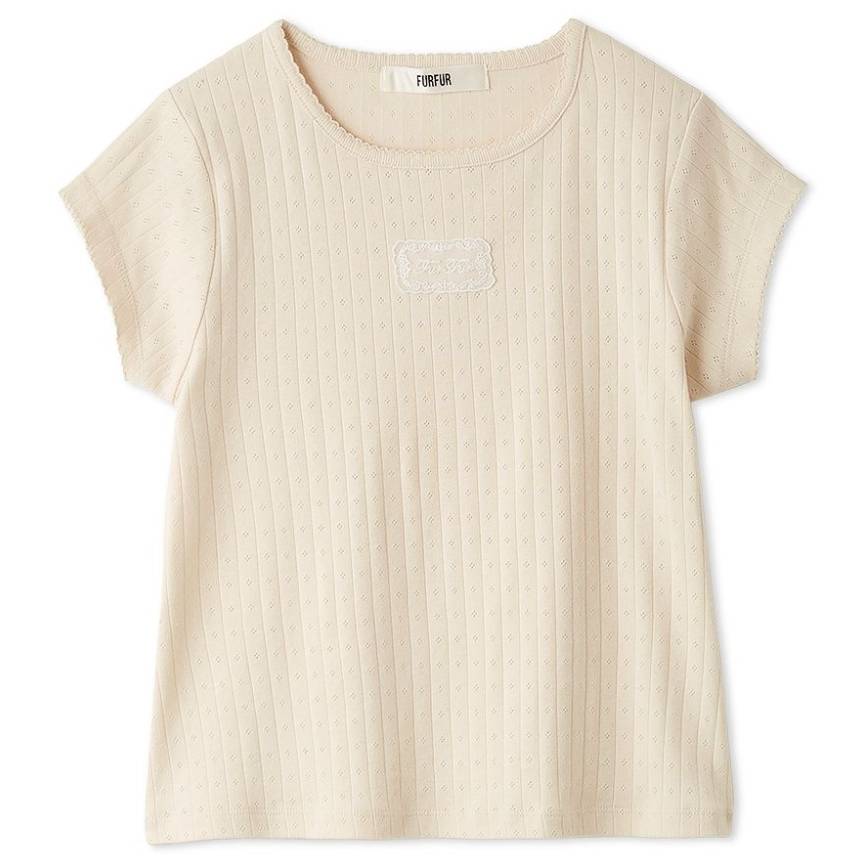 レースワッペンコンパクトTシャツ IVR F