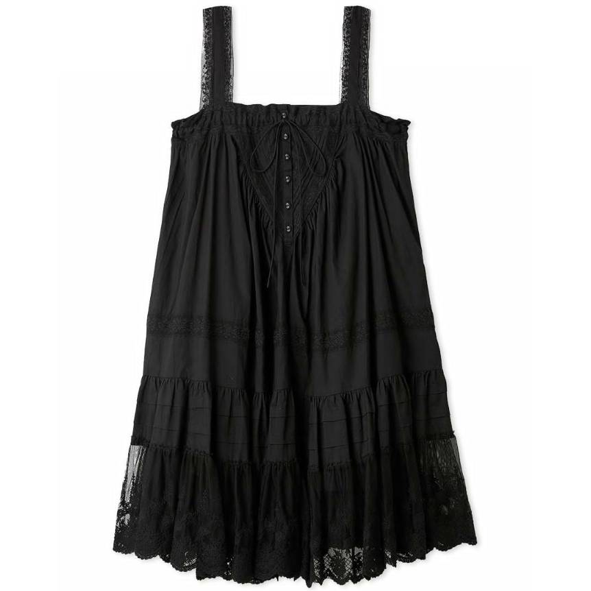 レースデザインチュニックワンピース BLK F