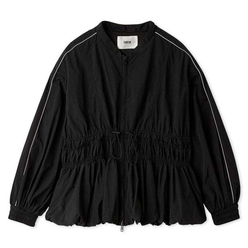 撥水バルーンヘムブルゾン BLK F