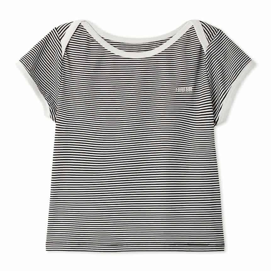 ロゴ刺繍コンパクトTシャツ BLK F