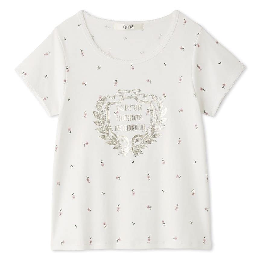 HORROR ACADEMY　フラワープリントTシャツ WHT F