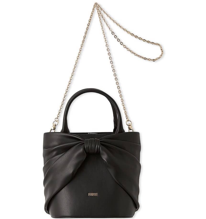 リボンモチーフバッグ BLK F