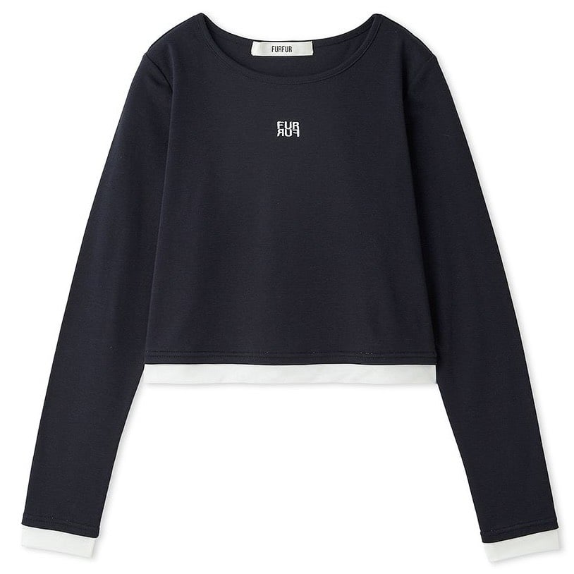 ロングスリーブカットトップス NVY F