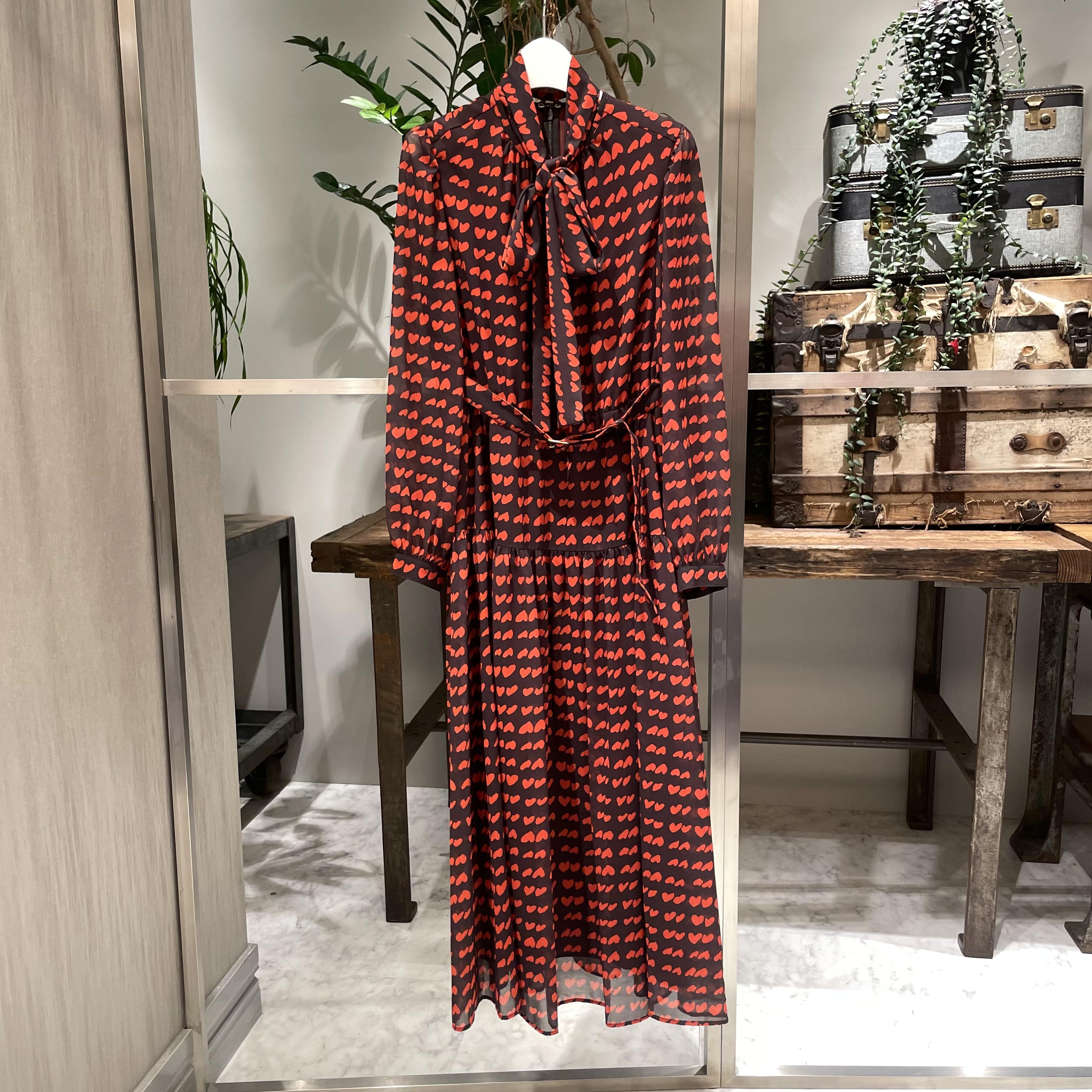 渋谷 グレースコンチネンタル】ハートキカプリントワンピース(36  